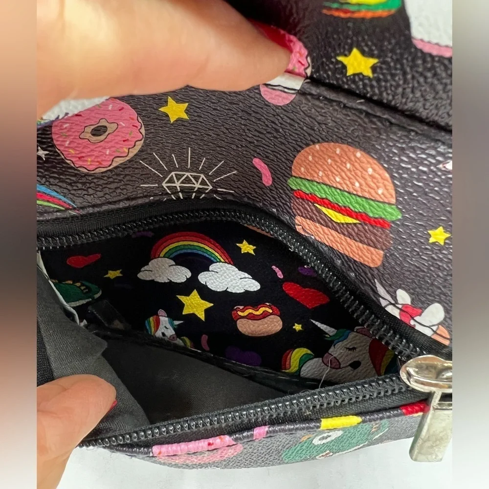 Ashley. M Unicorn and Junkfood Collage Mini Backpack (PB1)